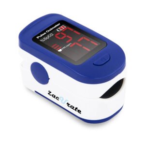 Zacurate 500BL Fingertip Pulse Oximeter Blood Oxygen Saturation Monitor with Batteries Included (Navy Blue)