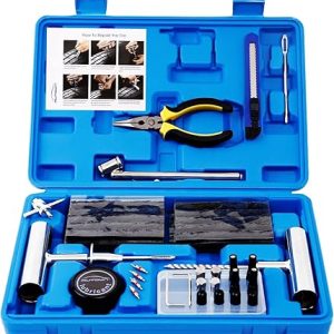 Click to see full view AUTOWN Tire Repair Kit - 68pcs Heavy Duty Tire Plug Kit, Universal Tire Repair Tools to Fix Punctures and Plug Flats Patch Kit for car Motorcycle, Truck, ARB,ATV, Tractor, RV, SUV, Trailer