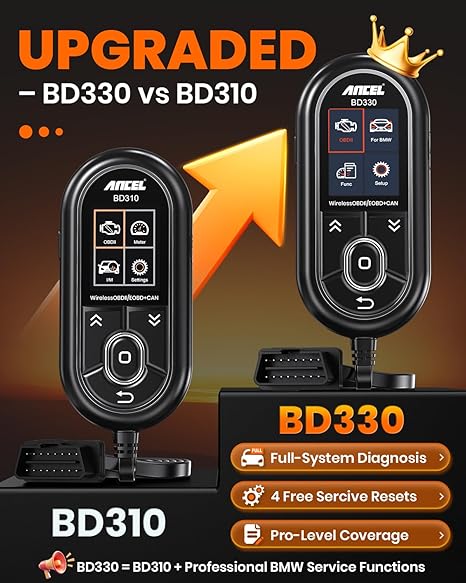 (Upgraded BD310)ANCEL BD330 for BMW Scanner Diagnostic Tool,Battery Registration Tool with EPB/Oil/Throttle Reset,3-in-1 Bluetooth Wired HUD OBD2 Scanner for BMW/MINI/Rolls-Royce,Free Lifetime Update - Image 3