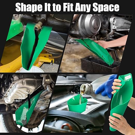 Flexible Moldable 3rd Gen Oil Funnel, Spill-Free Oil Change Tool, Funnels for Car, Motorcycle, Truck, Lawnmower & Snowplow, Draining Tools - Image 2