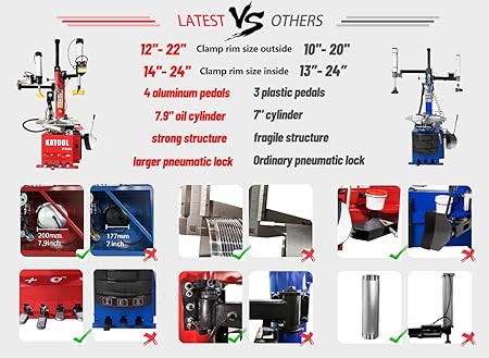 KATOOL 2.0HP Tire Changer Bead Blaster Wheel Balancer Machine Combo KT-T830+KT-B700 Tire Changer Machine Tire Machine Wheel Changers Tire Repair Machine Tire Tools - Image 2