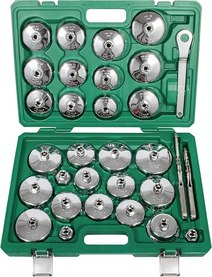 Oil Filter Cap Removal Tool, 1/2" Drive Stainless Steel 27mm 32mm 36mm 64mm-101mm Compatible with Volvo, BMW, Toyota, Nissan, etc