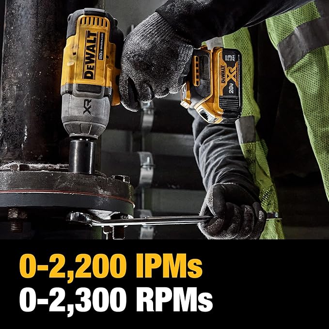 DEWALT 20V MAX Cordless Impact Wrench with Hog Ring Anvil, Brushless High Torque 1/2 Impact Gun, 4-Mode Speed, Includes Battery, Charger and Kit Bag (DCF900P1) - Image 2