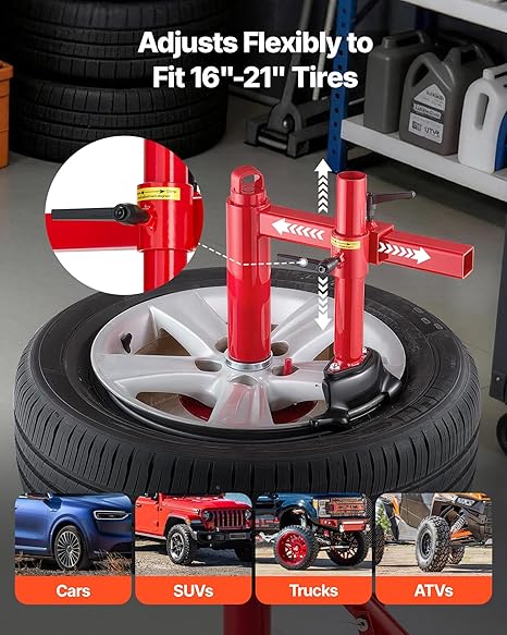 VEVOR Manual Tire Changer Duck Head Kit with Silver Cone, Fit for 16"-21" Wheels, Heavy Duty Manual Tire Changer Duck Head Adapter Kit, Mounting and Demounting Tool for Most Cars, SUVs, Trucks, ATVs - Image 2